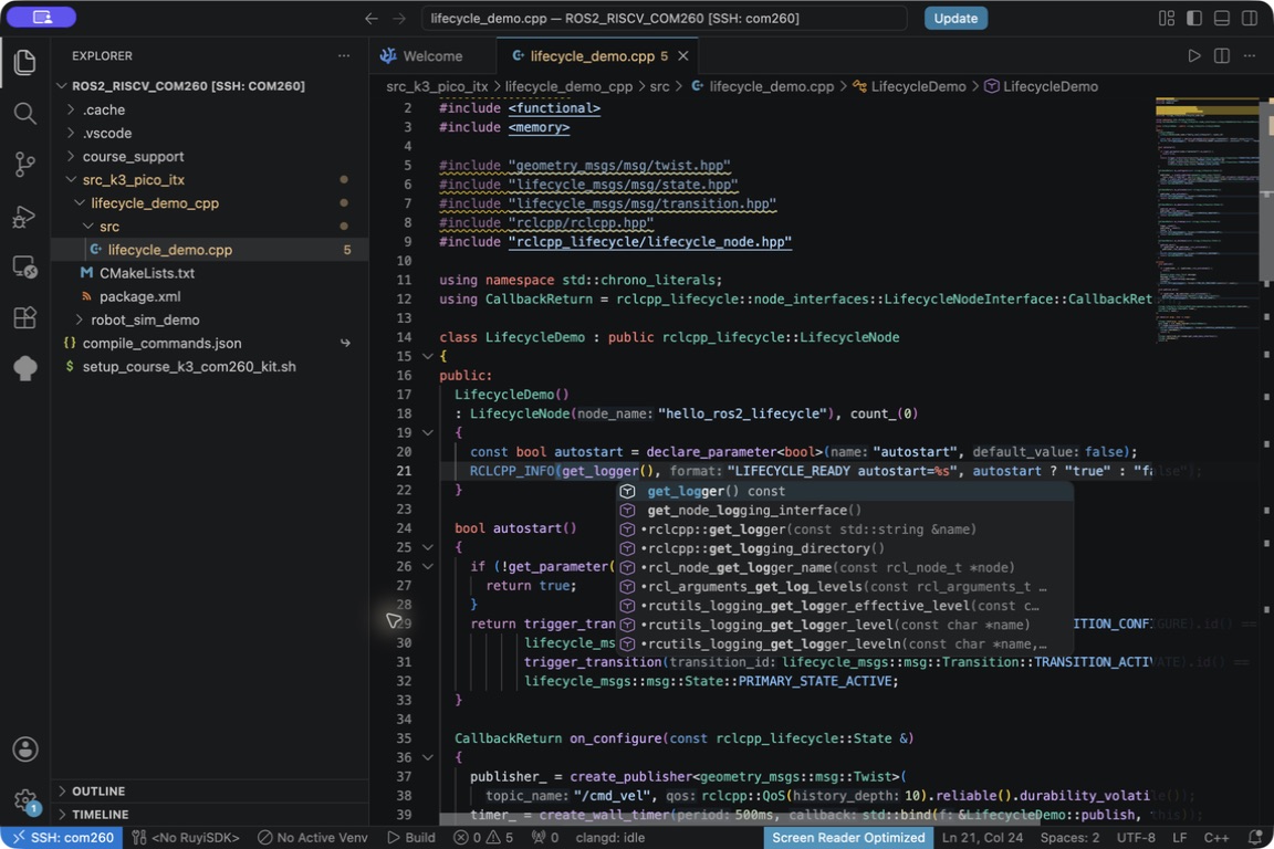 clangd 对现有 get_logger 前缀给出 get_logger() const 等语义补全；本次未插入或修改源码。
