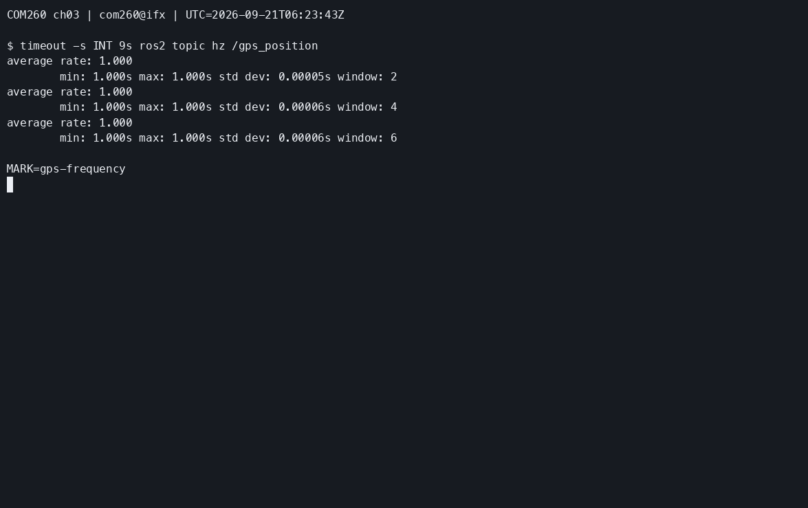 COM260 /gps_position 发布频率约 1 Hz。
